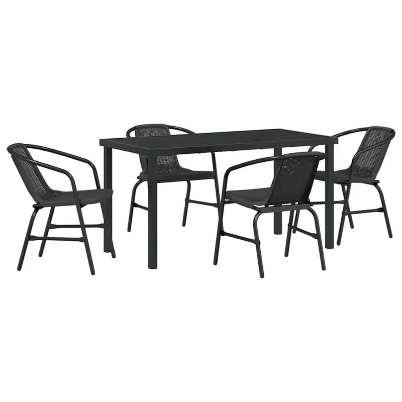 Sodo valgomojo komplektas 5 pcs Juoda