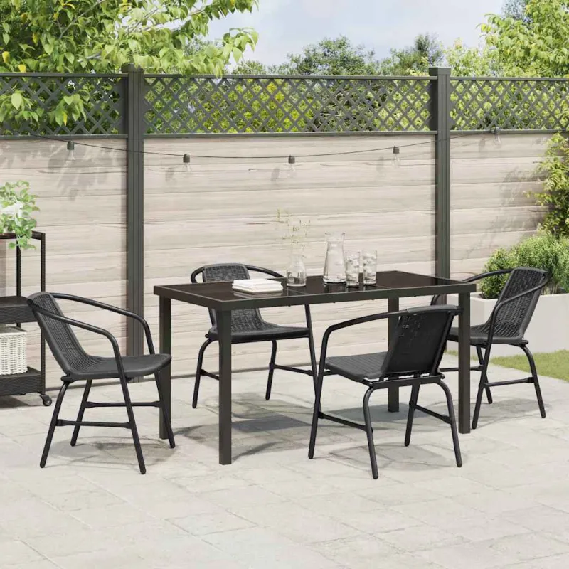 Sodo valgomojo komplektas 5 pcs Juoda