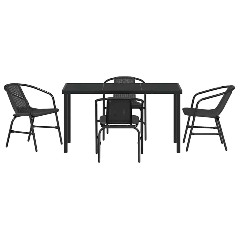 Sodo valgomojo komplektas 5 pcs Juoda