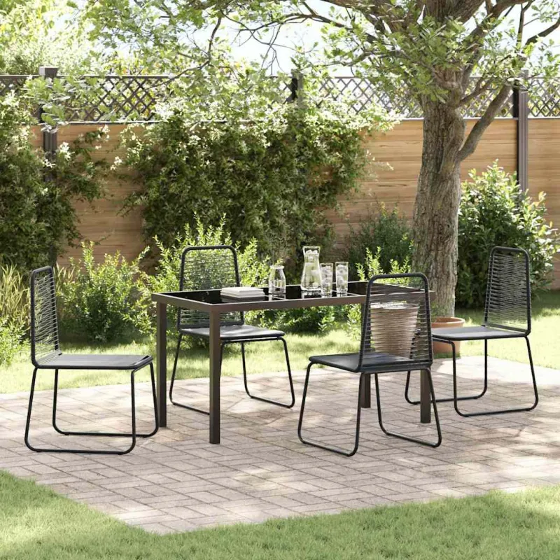 Sodo valgomojo komplektas 5 pcs Juoda
