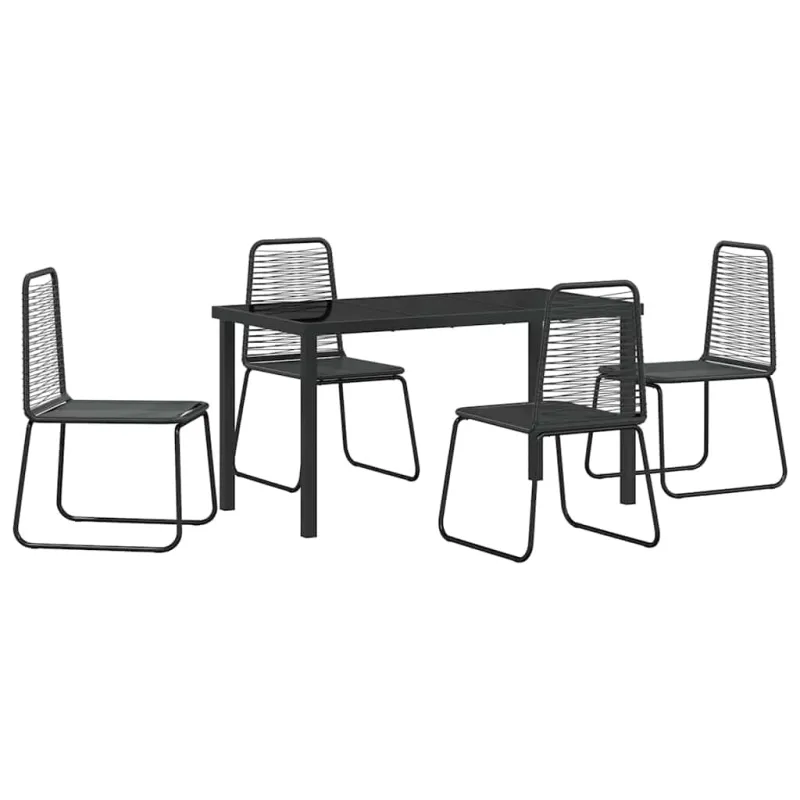 Sodo valgomojo komplektas 5 pcs Juoda