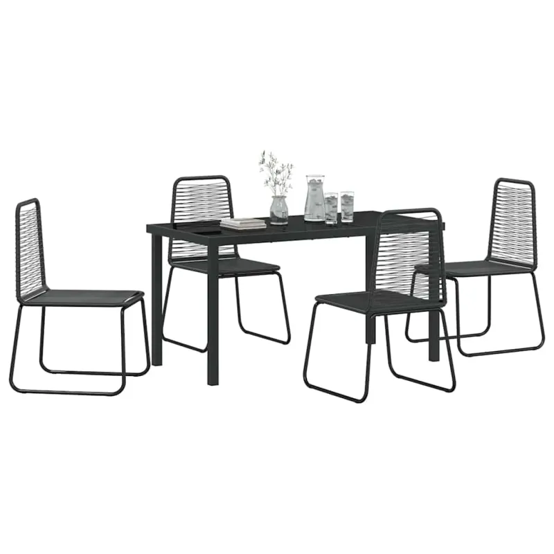 Sodo valgomojo komplektas 5 pcs Juoda