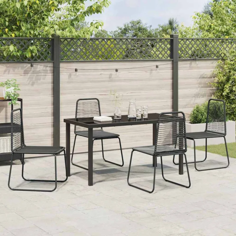 Sodo valgomojo komplektas 5 pcs Juoda