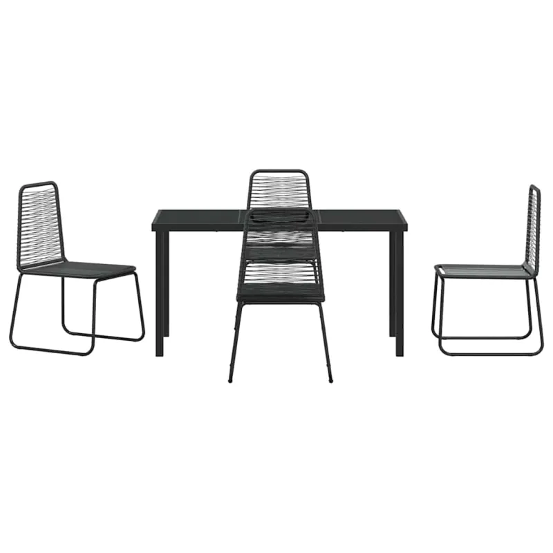 Sodo valgomojo komplektas 5 pcs Juoda