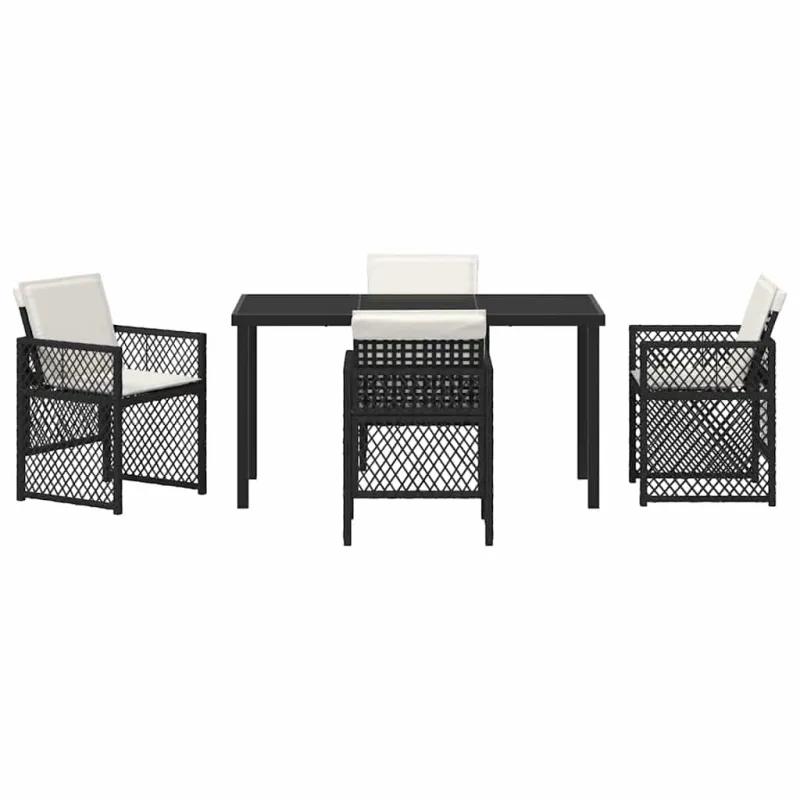 Sodo valgomojo komplektas 5 pcs Juoda poliratanas