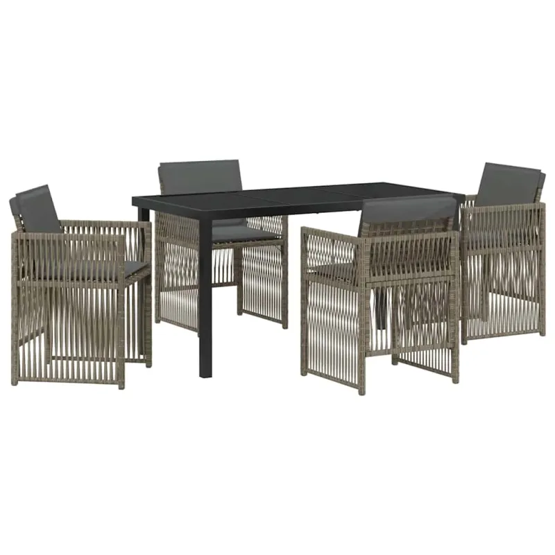 Sodo valgomojo komplektas 5 pcs Pilka