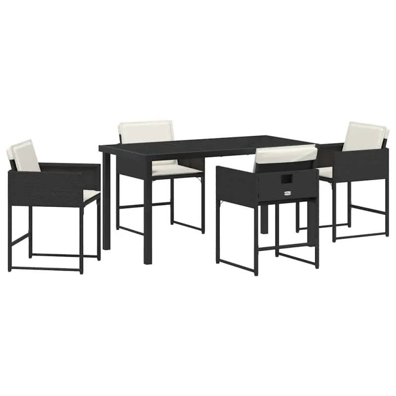 Sodo valgomojo komplektas 5 pcs Juoda poliratanas