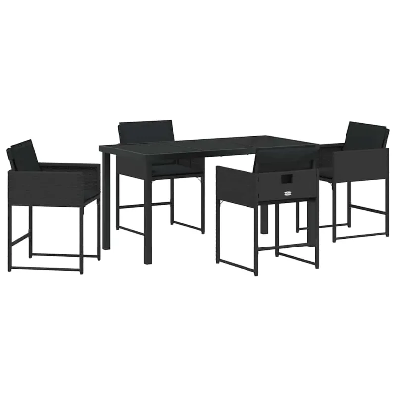 Sodo valgomojo komplektas 5 pcs Juoda poliratanas