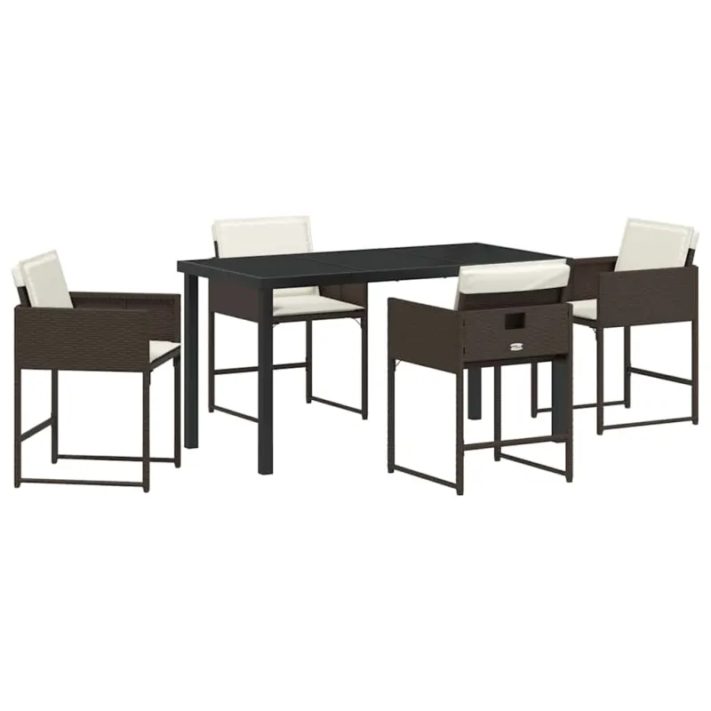 Sodo valgomojo komplektas 5 pcs Ruda poliratanas