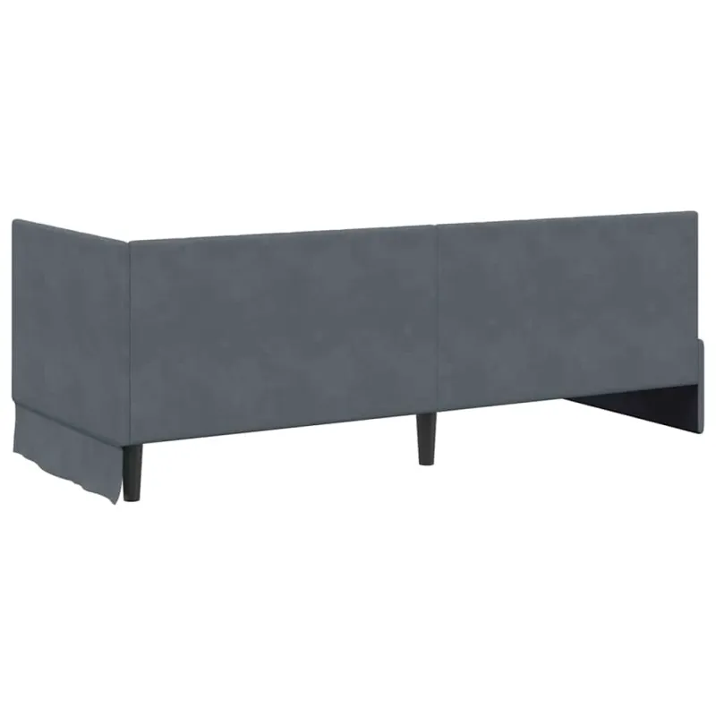 Kampinė lovos konstrukcija Tamsiai pilka 80 cm x 200 cm Aksomas