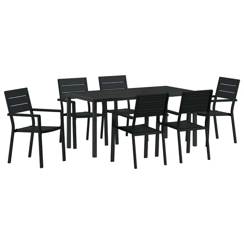 Sodo valgomojo komplektas 7 pcs Juoda