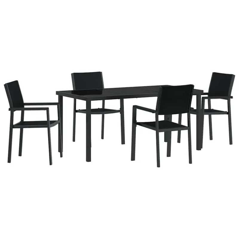 Sodo valgomojo komplektas 5 pcs Juoda