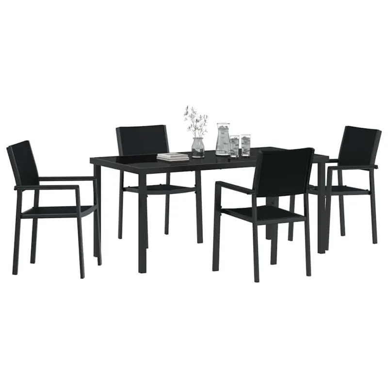 Sodo valgomojo komplektas 5 pcs Juoda