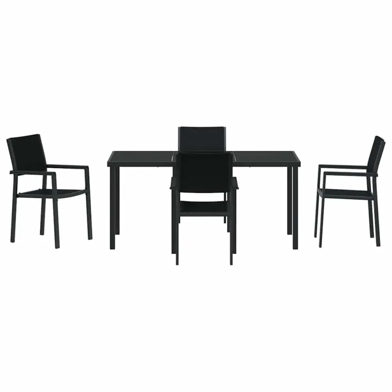 Sodo valgomojo komplektas 5 pcs Juoda