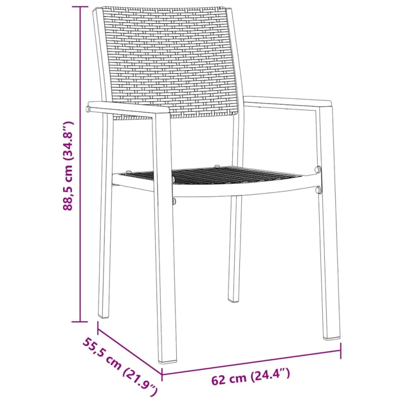 Sodo valgomojo komplektas 5 pcs Juoda