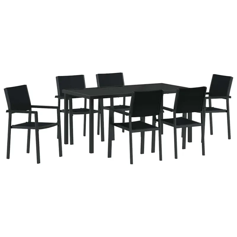Sodo valgomojo komplektas 7 pcs Juoda