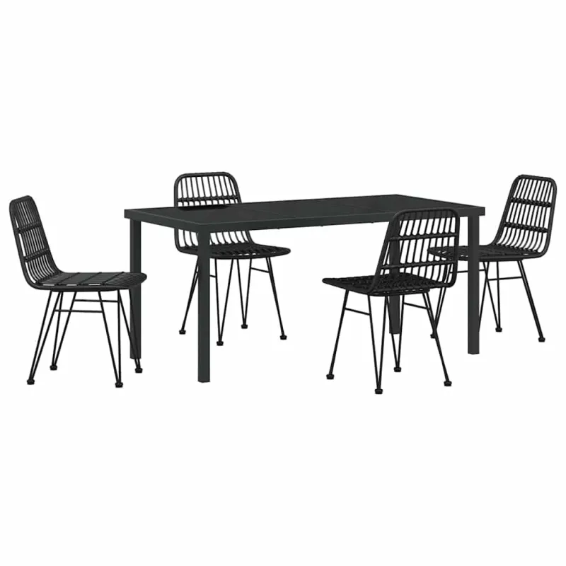 Sodo valgomojo komplektas 5 pcs Juoda