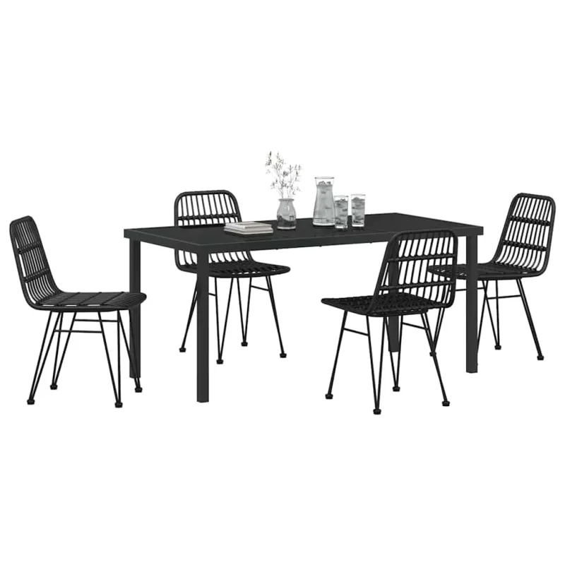 Sodo valgomojo komplektas 5 pcs Juoda