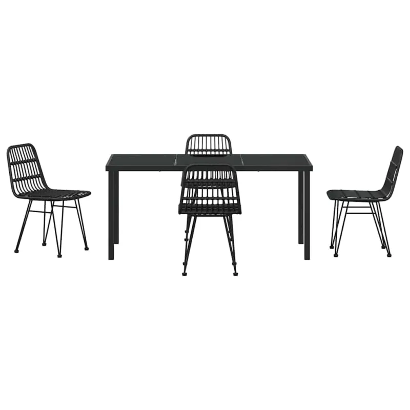 Sodo valgomojo komplektas 5 pcs Juoda