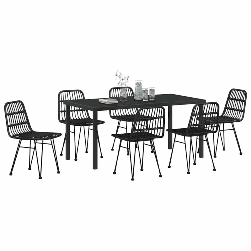 Sodo valgomojo komplektas 7 pcs Juoda