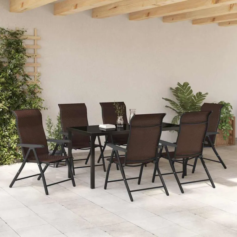 Sodo valgomojo komplektas 7 pcs Ruda