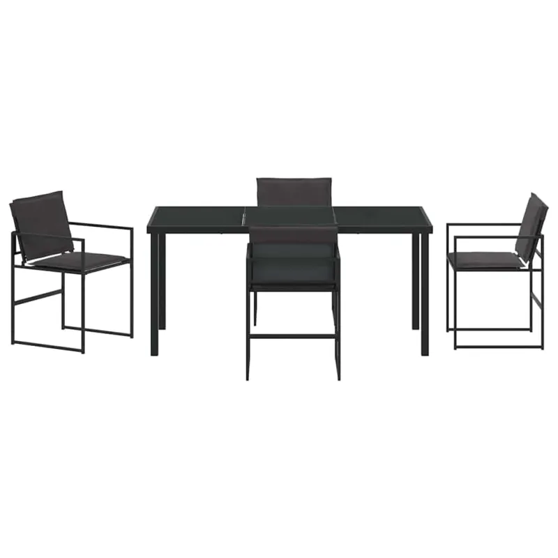 Sodo valgomojo komplektas 5 pcs Juoda 160 x 80 x 73 cm