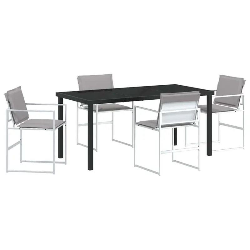 Sodo valgomojo komplektas 5 pcs Balta 160 x 80 x 73 cm