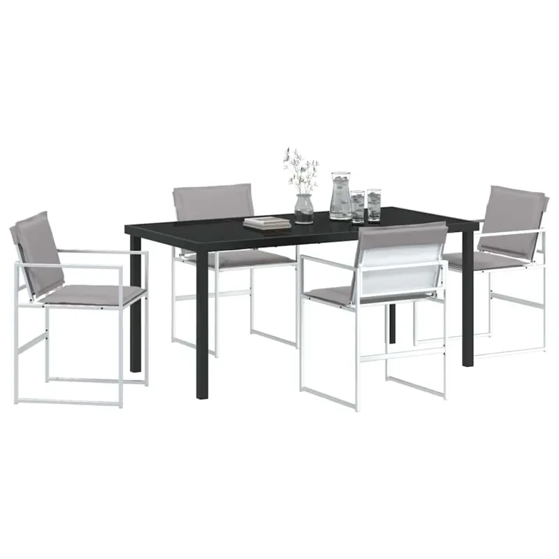 Sodo valgomojo komplektas 5 pcs Balta 160 x 80 x 73 cm