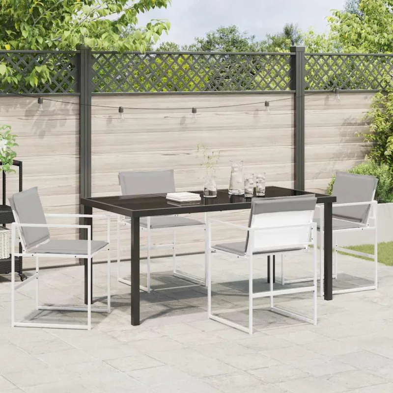 Sodo valgomojo komplektas 5 pcs Balta 160 x 80 x 73 cm