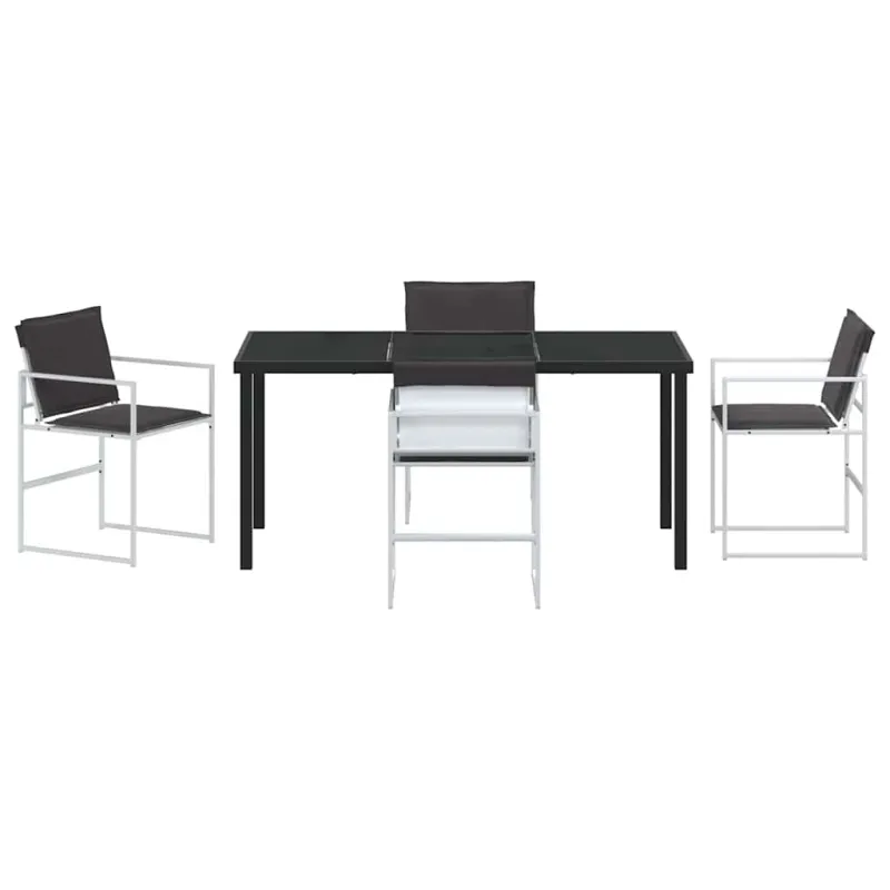 Sodo valgomojo komplektas 5 pcs Balta Textilene ir plienas