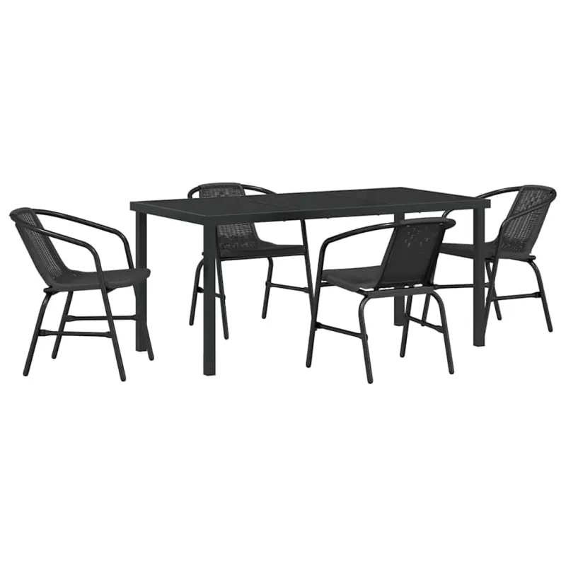 Sodo valgomojo komplektas 5 pcs Juoda