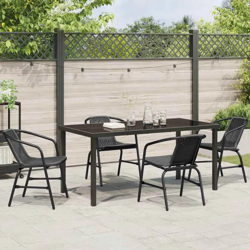 Sodo valgomojo komplektas 5 pcs Juoda