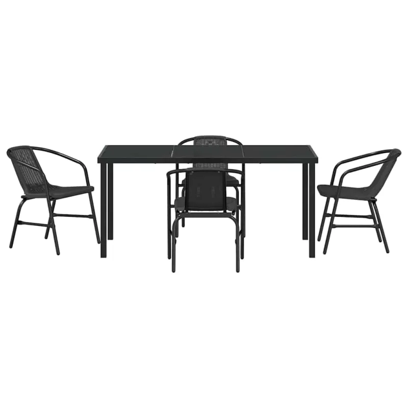 Sodo valgomojo komplektas 5 pcs Juoda