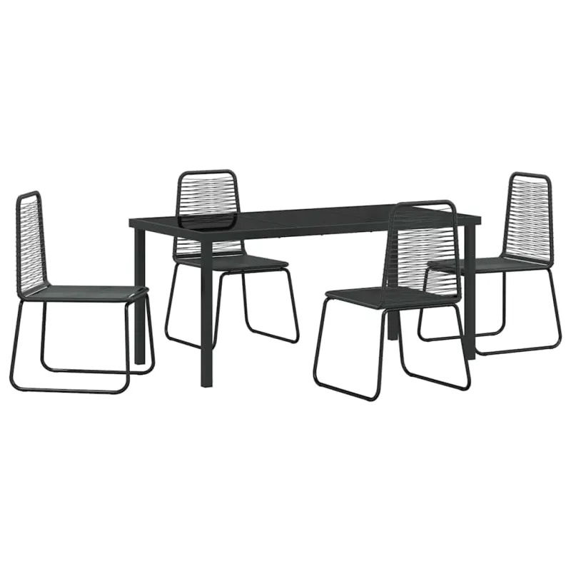 Sodo valgomojo komplektas 5 pcs Juoda