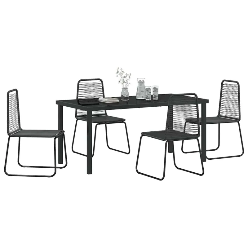 Sodo valgomojo komplektas 5 pcs Juoda