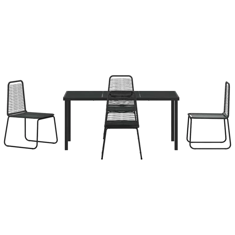 Sodo valgomojo komplektas 5 pcs Juoda