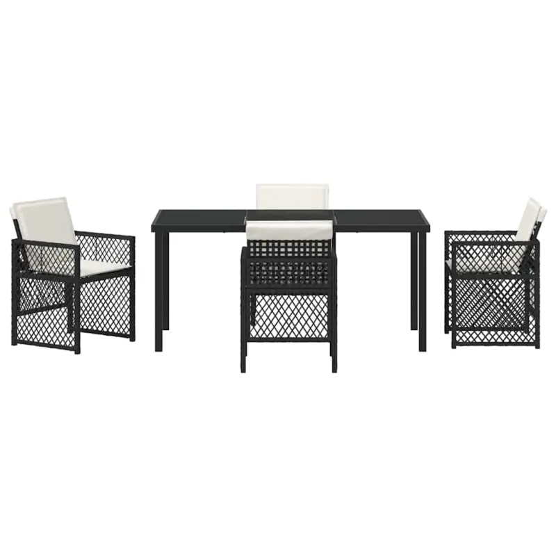 Sodo valgomojo komplektas 5 pcs Juoda poliratanas