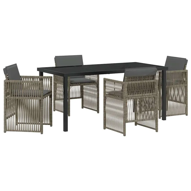 Sodo valgomojo komplektas 5 pcs Pilka