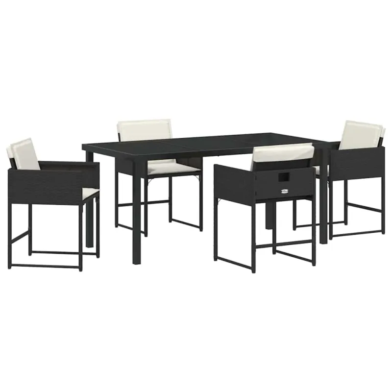 Sodo valgomojo komplektas 5 pcs Juoda poliratanas