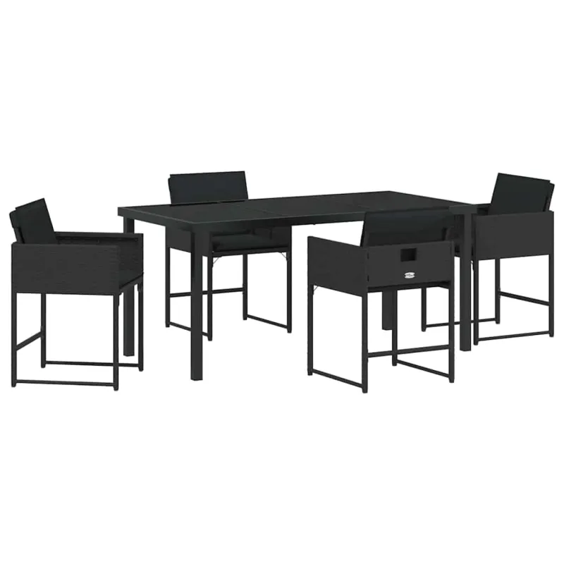 Sodo valgomojo komplektas 5 pcs Juoda poliratanas