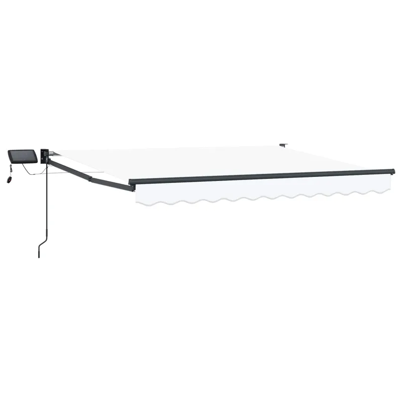 Rankinė ištraukiama markizė su LED Balta ir antracito 3,5 x 2 m