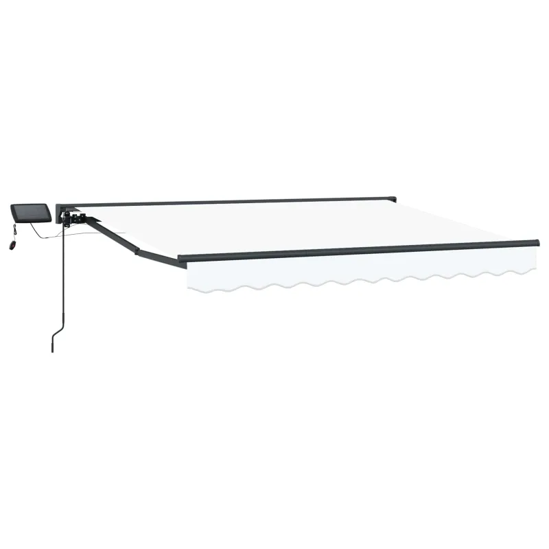 Rankinis markizės rėmas su LED Balta ir antracito 3,5 x 2 m