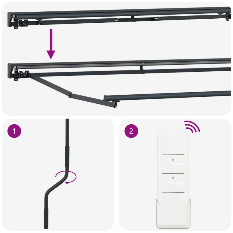 Elektrinė ištraukiama pavėsinė Šviesiai pilka 3,5 x 2 m