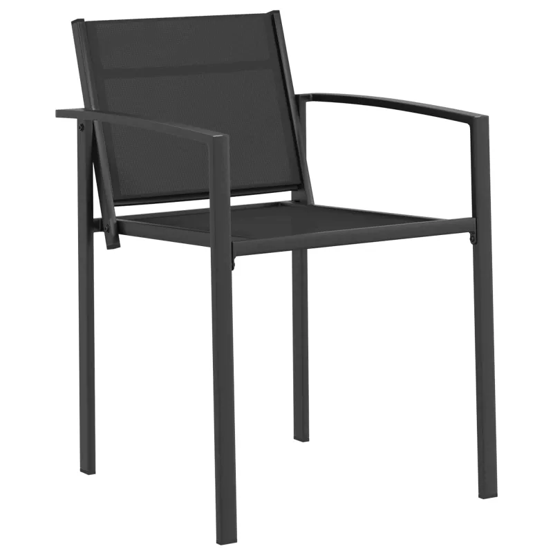 Lauko baldų komplektas 5 pcs Juoda ir Antracitas Tekstilenas