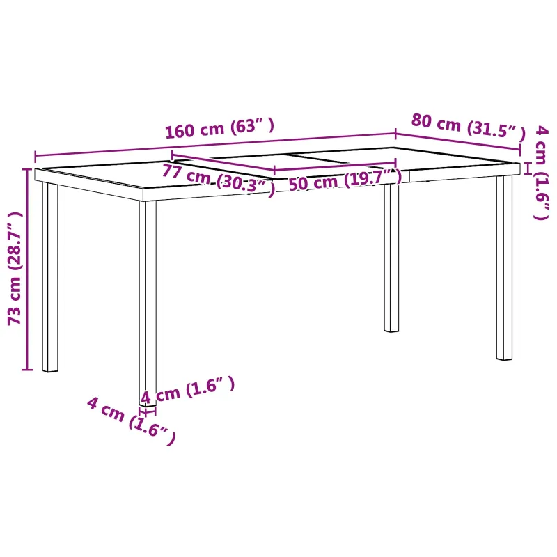 Lauko baldų komplektas 7 pcs Juoda ir Antracitas Tekstilenas