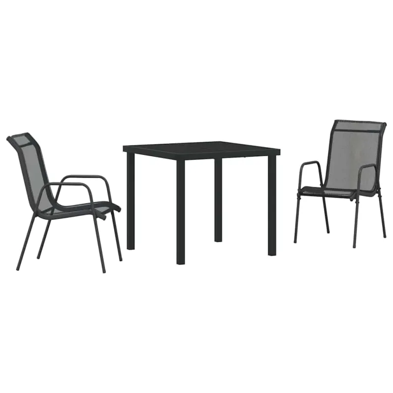 Sodo valgomojo komplektas 3 pcs Juoda