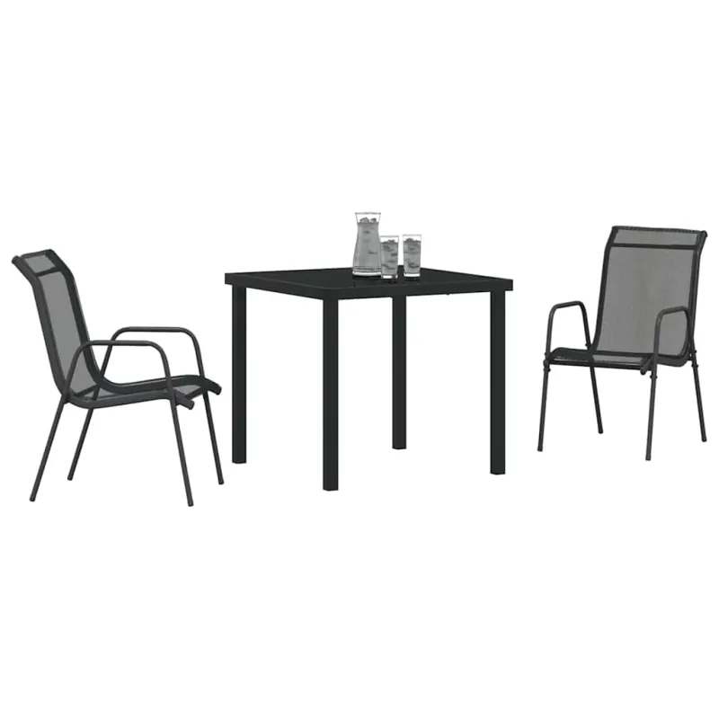 Sodo valgomojo komplektas 3 pcs Juoda
