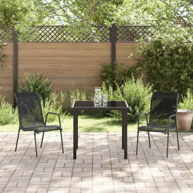 Sodo valgomojo komplektas 3 pcs Juoda