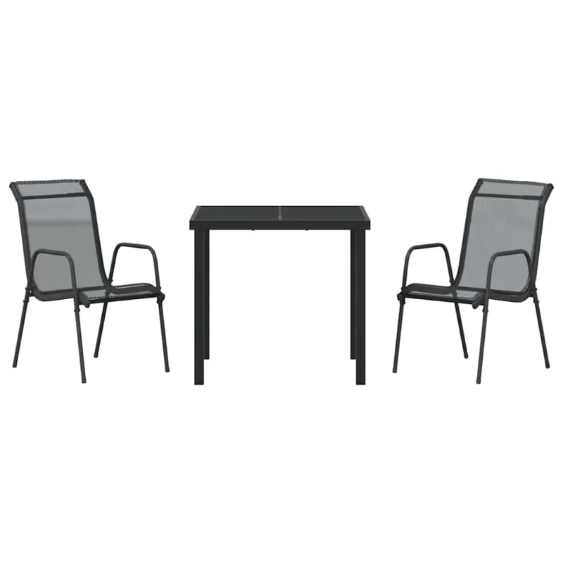 Sodo valgomojo komplektas 3 pcs Juoda