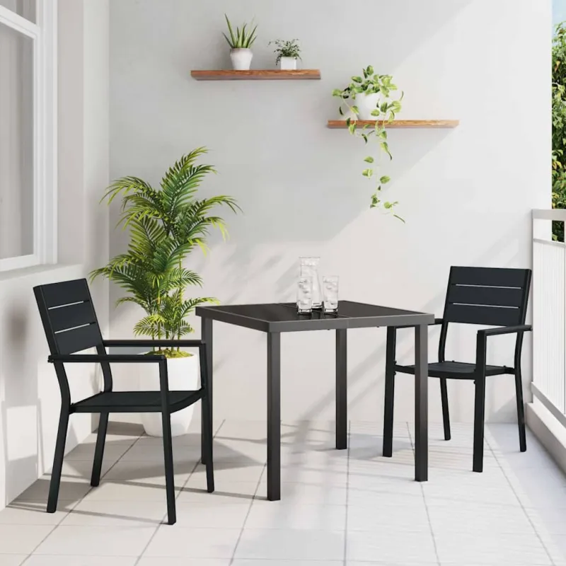 Sodo valgomojo komplektas 3 pcs Juoda